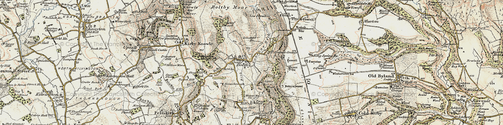 Old map of Boltby Scar in 1903-1904