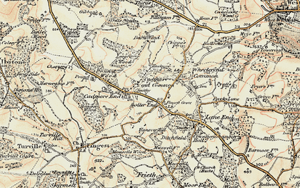 Old map of Bolter End in 1897-1898