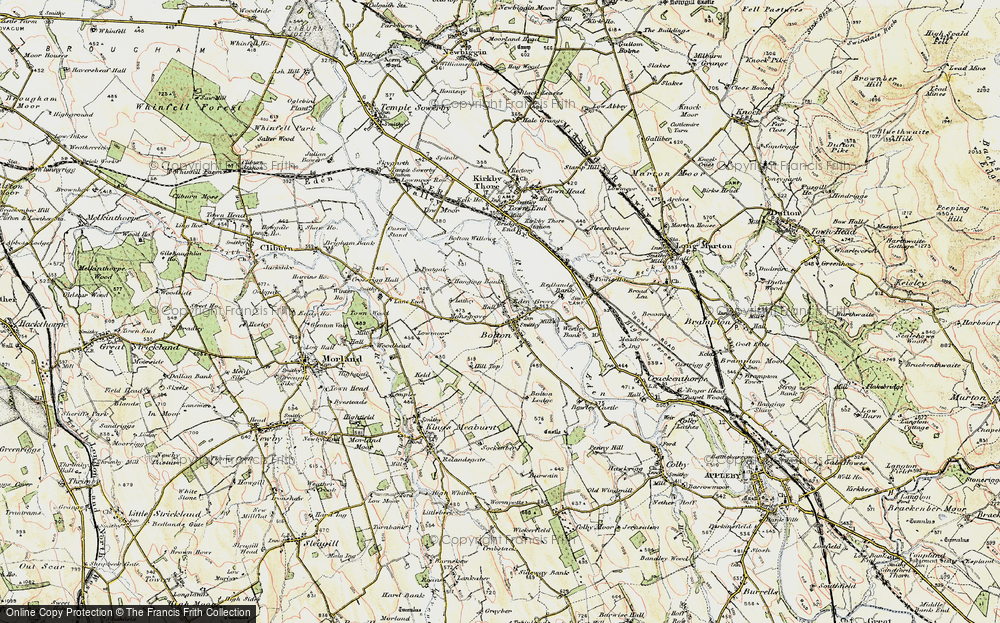 Old Map of Historic Map covering Westley Bank Cotts in 1901-1904