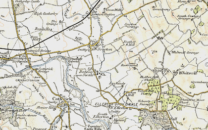 Old map of Bolton-on-Swale in 1903-1904