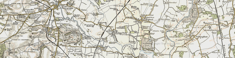 Old map of Bolton Percy in 1903