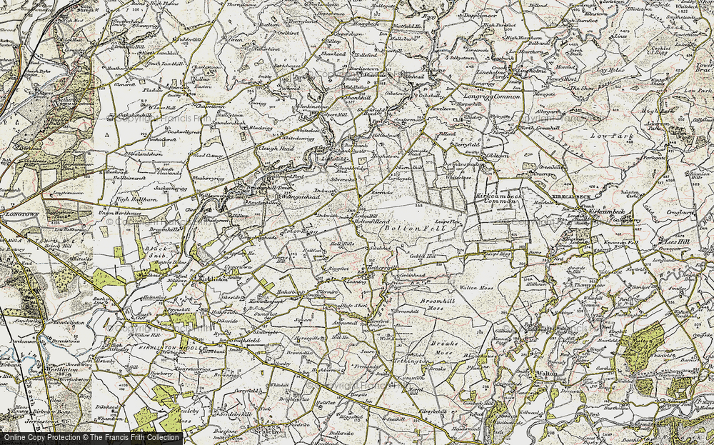 Old Map of Historic Map covering Bolton Fell in 1901-1904