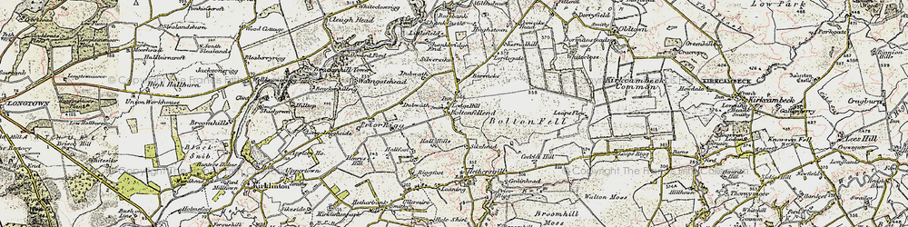 Old map of Boltonfellend in 1901-1904