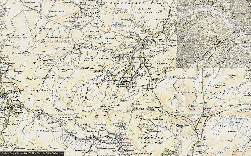 Old Map of Historic Map covering Whitelees in 1901-1904