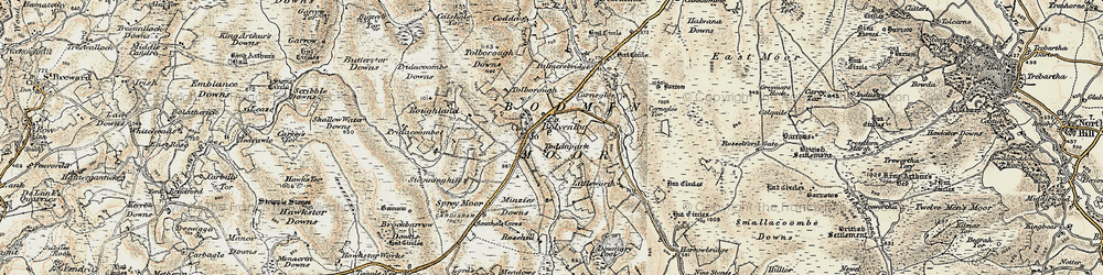 Old map of Bolventor in 1900