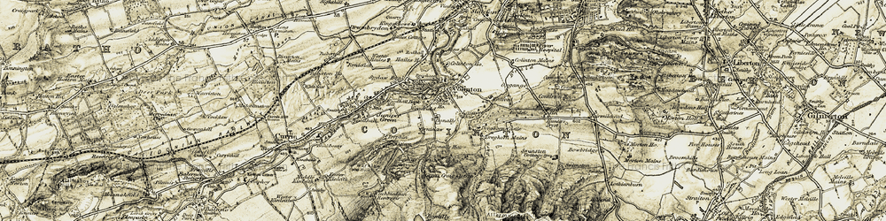 Old map of Bonaly in 1903-1904