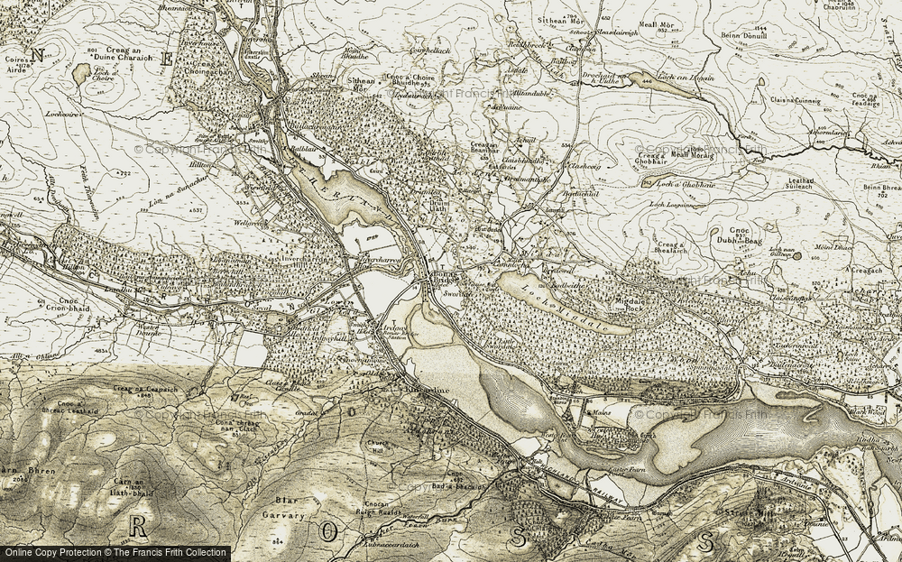 Old Map of Bonar Bridge, 1911-1912 in 1911-1912