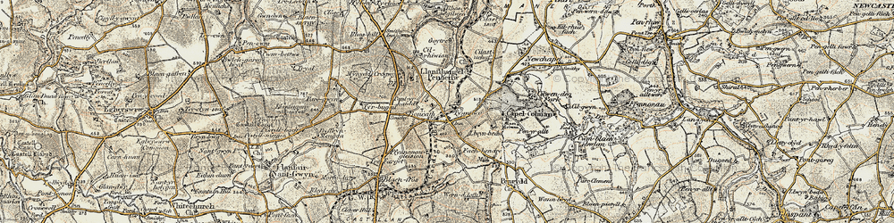 Old map of Boncath in 1901