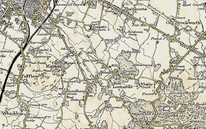 Old map of Bondend in 1898-1900