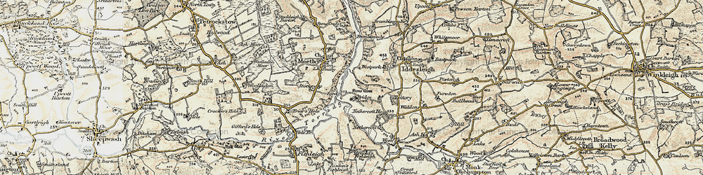 Old map of Bondstones in 1899-1900