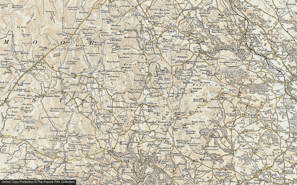 Old Map of Historic Map covering Bagpark in 1899-1900