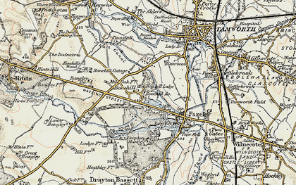 Old map of Bonehill in 1901-1902
