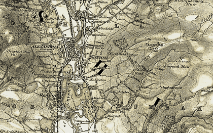 Old map of Bonhill in 1905-1907