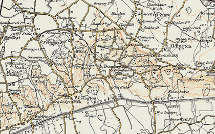 Old map of Bonnington in 1897-1898