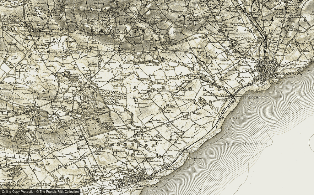 Old Map of Bonnington Smiddy, 1907-1908 in 1907-1908