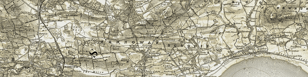 Old map of Whallyden in 1903-1908