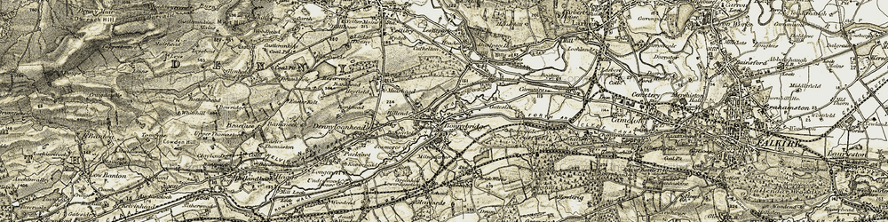 Old map of Bonny Water in 1904-1907