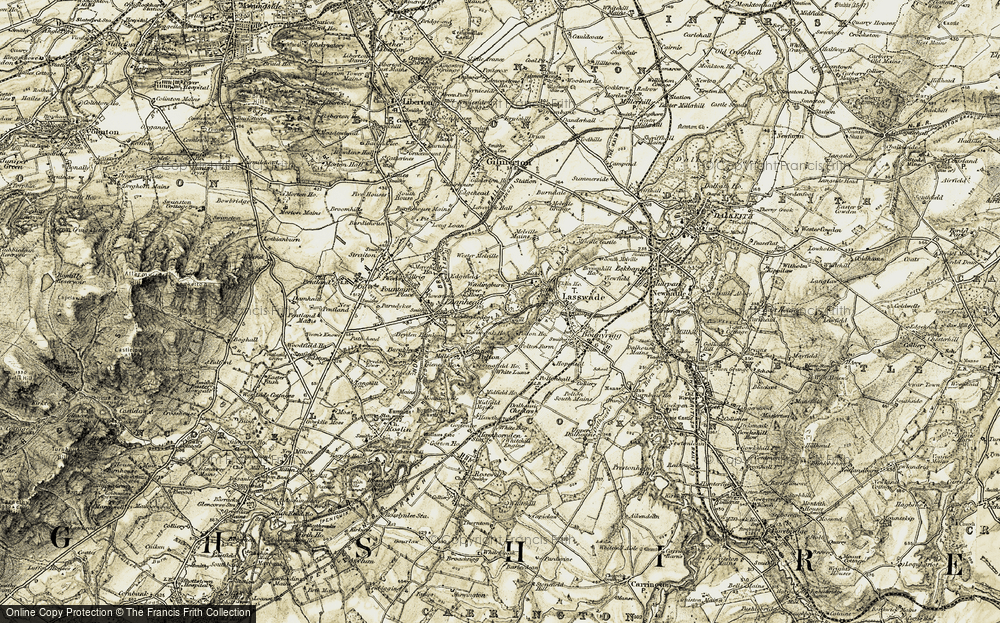 Old Map of Historic Map covering Wester Melville in 1903-1904