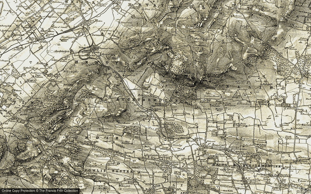Old Map of Bonnyton, 1907-1908 in 1907-1908