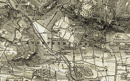 Old map of Bonnyton in 1907-1908