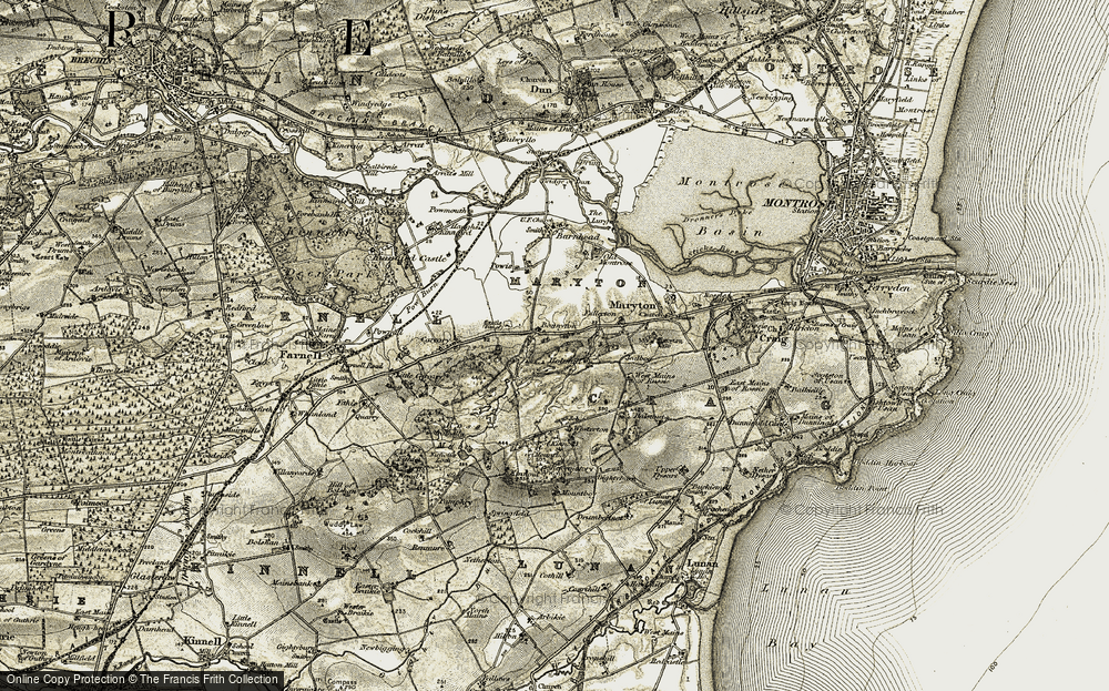 Old Map of Historic Map covering Westerton of Rossie in 1907-1908