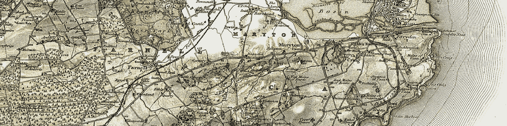 Old map of Westerton of Rossie in 1907-1908