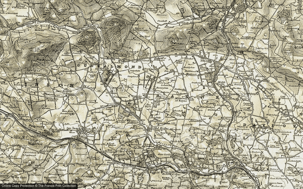 Old Map of Historic Map covering Brankanentum in 1908-1910