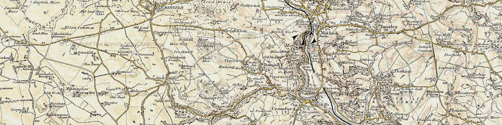 Old map of Bonsall in 1902-1903