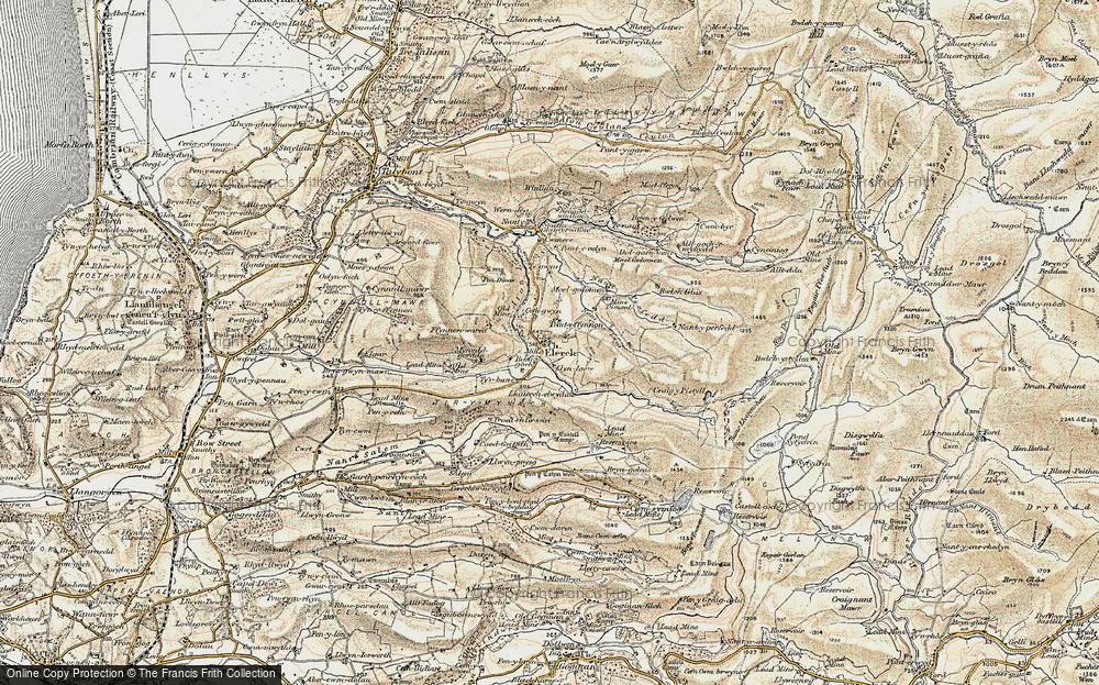 Old Map of Historic Map covering Alltgochymynydd in 1902-1903