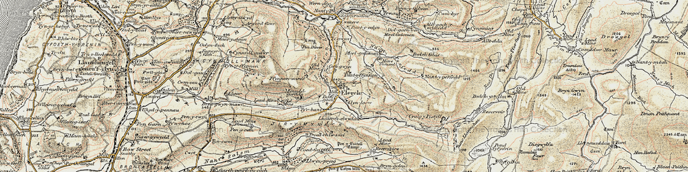 Old map of Banc Mynyddgorddu in 1902-1903