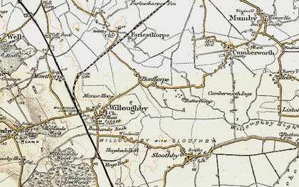 Old map of Bonthorpe in 1902-1903