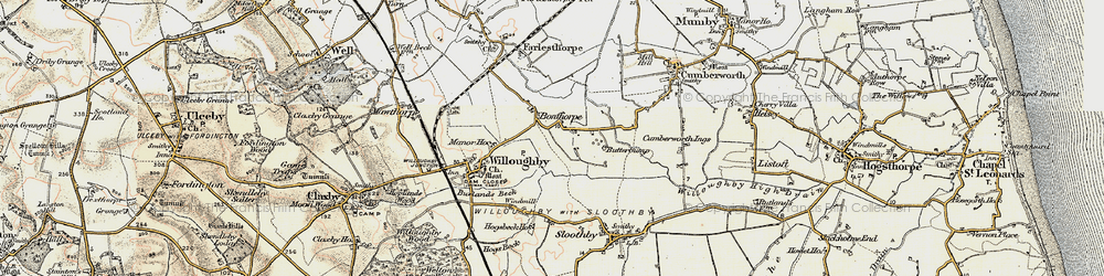 Old map of Bonthorpe in 1902-1903
