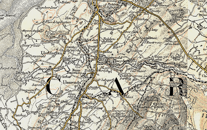 Old map of Bontnewydd in 1903-1910