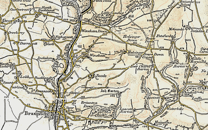 Old map of Winsham Down Ho in 1900