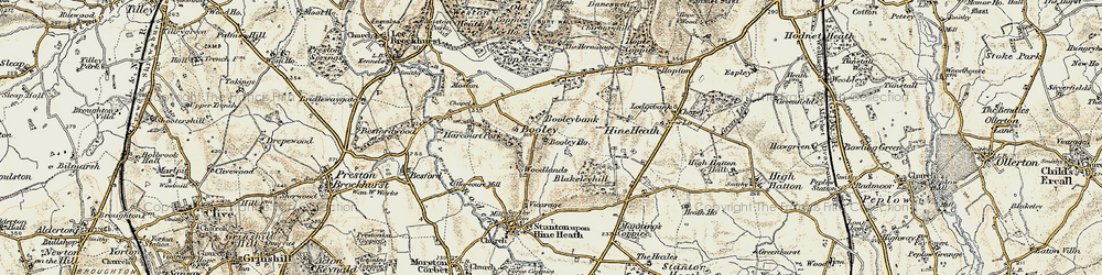 Old map of Booley Ho in 1902