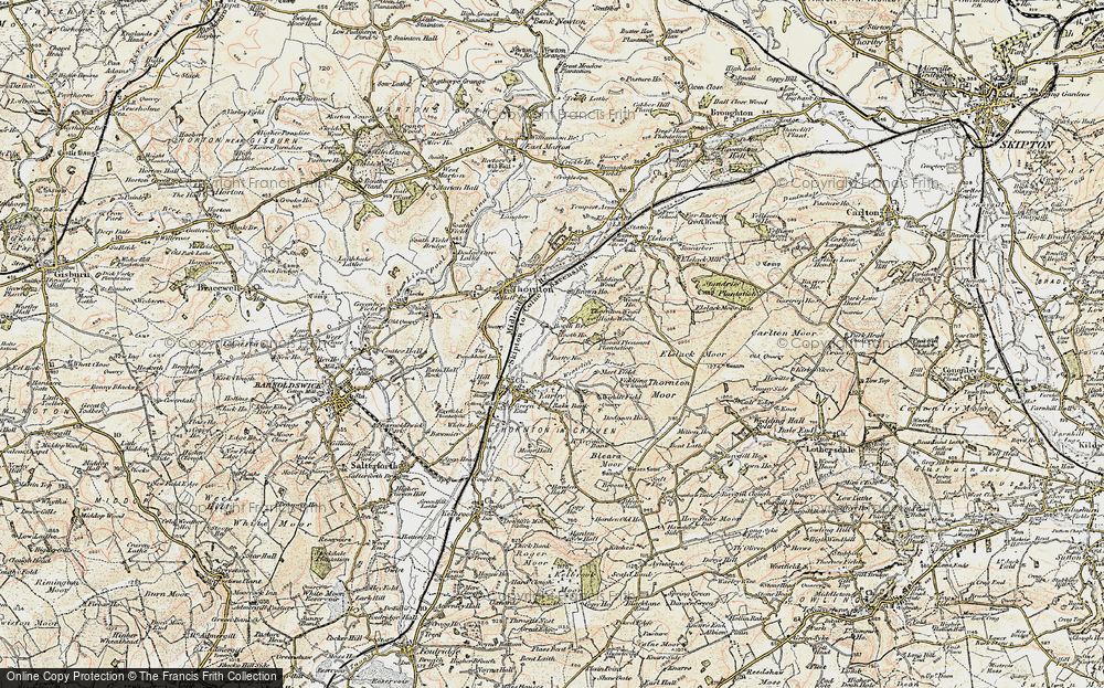 Old Map of Historic Map covering Brown Ho in 1903-1904