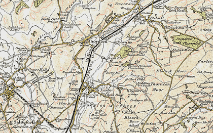 Old map of Booth Bridge in 1903-1904