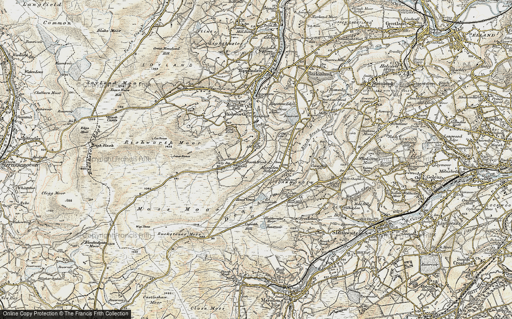 Old Map of Booth Wood, 1903 in 1903