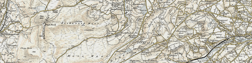 Old map of Booth Wood in 1903