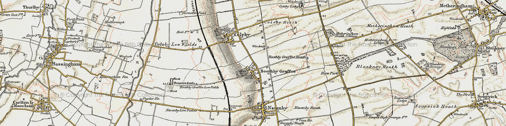 Old map of Boothby Graffoe in 1902-1903