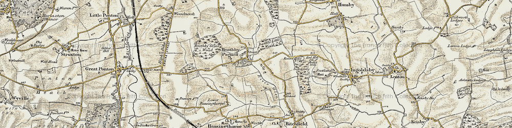 Old map of Boothby Little Wood in 1902-1903