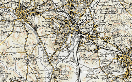 Old map of Boothen in 1902