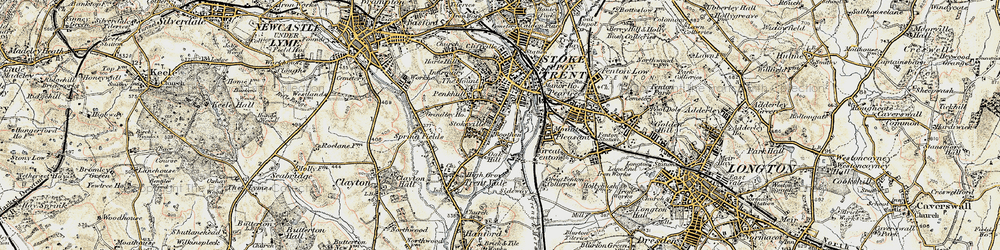 Old map of Boothen in 1902