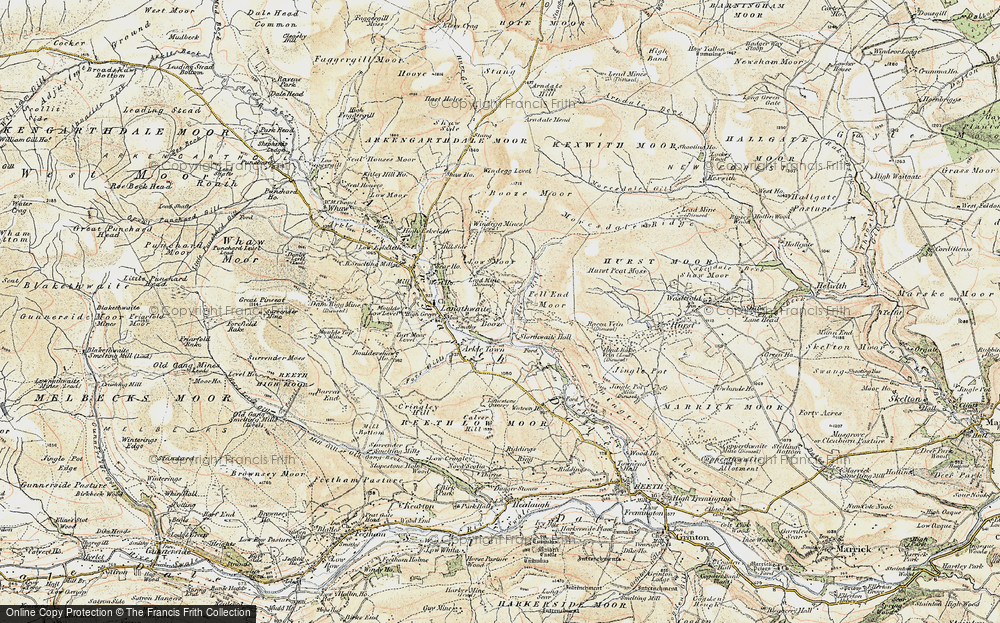 Old Map of Historic Map covering Booze Moor in 1903-1904