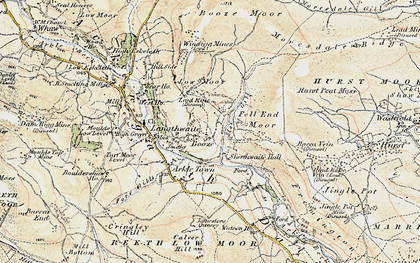 Old map of Booze Moor in 1903-1904