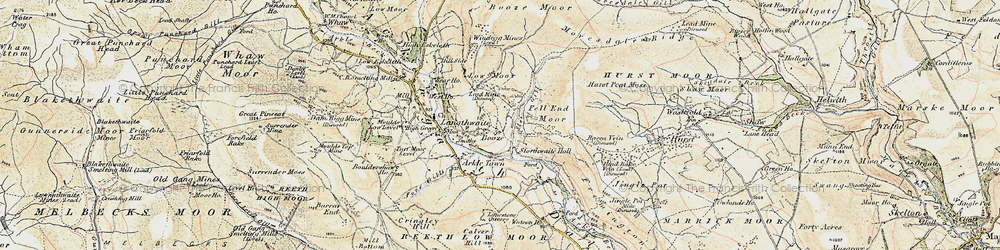 Old map of Booze Moor in 1903-1904