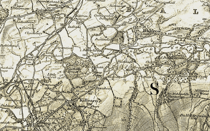 Old map of Boquhan Glen in 1904-1907