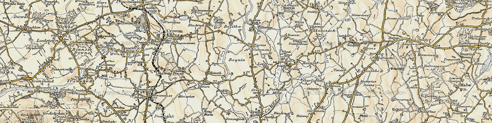 Old map of Boquio in 1900
