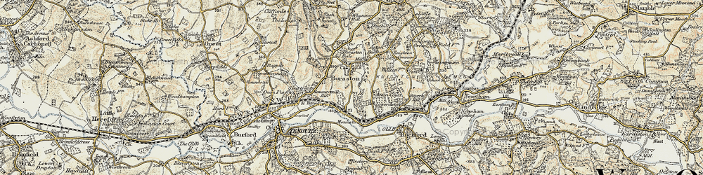 Old map of Boraston in 1901-1902