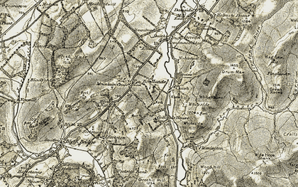 Old map of Bordlands in 1903-1904
